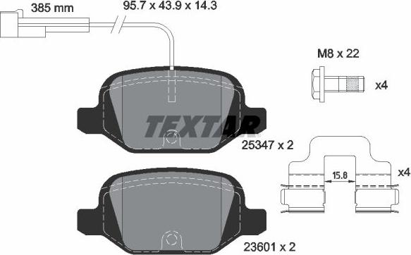 Textar 2534701 - Kit pastiglie freno, Freno a disco autozon.pro