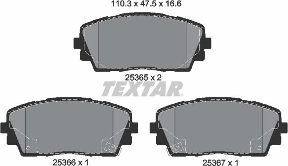 Textar 2536501 - Kit pastiglie freno, Freno a disco autozon.pro