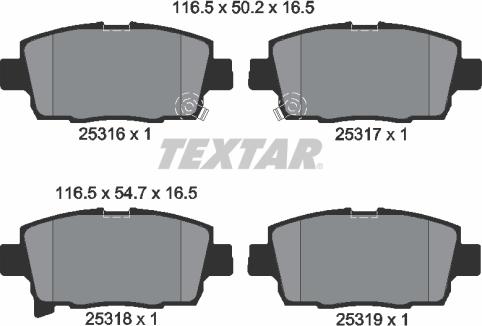 Textar 2531601 - Kit pastiglie freno, Freno a disco autozon.pro