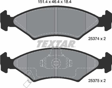 Textar 2537401 - Kit pastiglie freno, Freno a disco autozon.pro