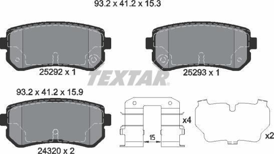 Textar 2529201 - Kit pastiglie freno, Freno a disco autozon.pro