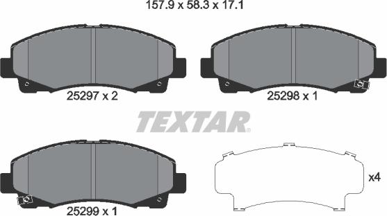 Textar 2529701 - Kit pastiglie freno, Freno a disco autozon.pro