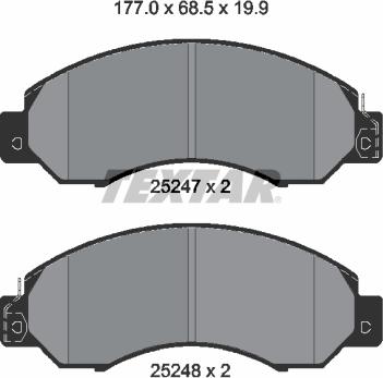 Textar 2524701 - Kit pastiglie freno, Freno a disco autozon.pro