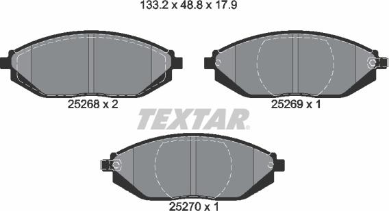 Textar 2526801 - Kit pastiglie freno, Freno a disco autozon.pro