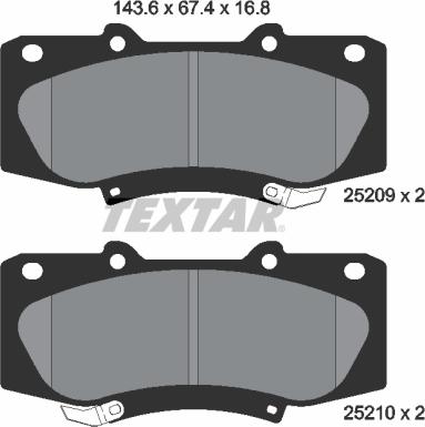 Textar 2520901 - Kit pastiglie freno, Freno a disco autozon.pro