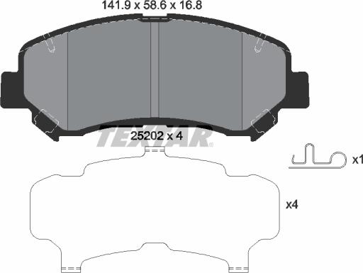 Textar 2520201 - Kit pastiglie freno, Freno a disco autozon.pro