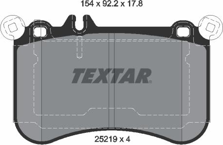 Textar 2521902 - Kit pastiglie freno, Freno a disco autozon.pro