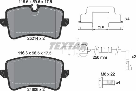 Textar 2521404 - Kit pastiglie freno, Freno a disco autozon.pro