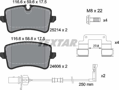 Textar 2521405 - Kit pastiglie freno, Freno a disco autozon.pro