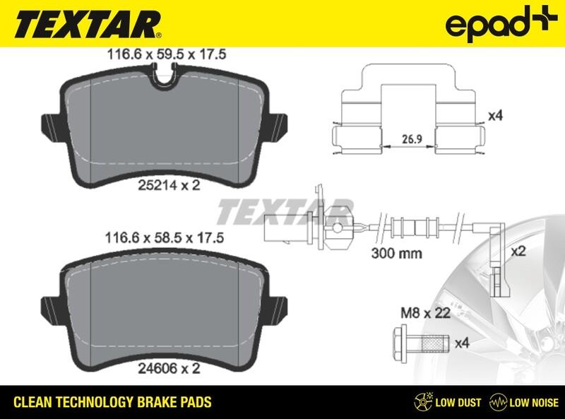 Textar 2521401CP - Kit pastiglie freno, Freno a disco autozon.pro