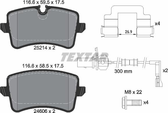 Textar 2521401 - Kit pastiglie freno, Freno a disco autozon.pro