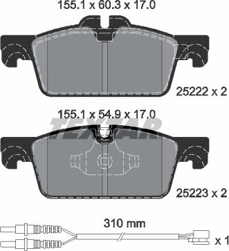 Textar 2522201 - Kit pastiglie freno, Freno a disco autozon.pro