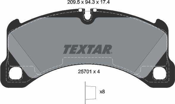 Textar 2570101 - Kit pastiglie freno, Freno a disco autozon.pro