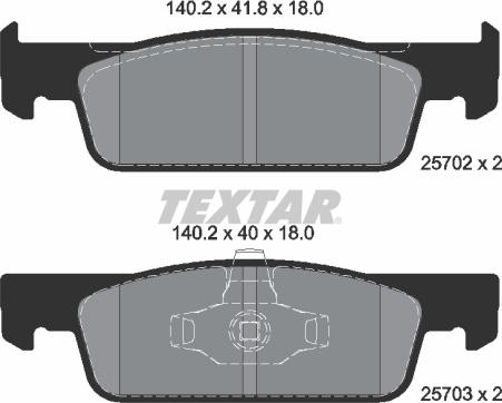 Textar 2570201 - Kit pastiglie freno, Freno a disco autozon.pro