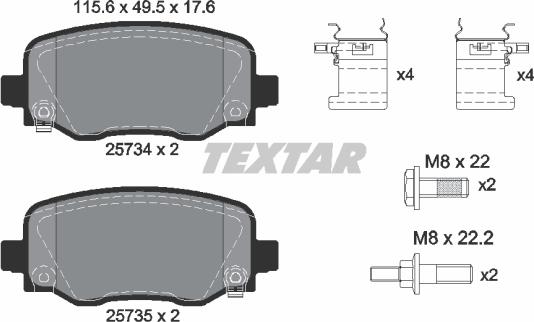 Textar 2573401 - Kit pastiglie freno, Freno a disco autozon.pro