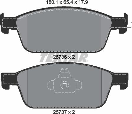 Textar 2573601 - Kit pastiglie freno, Freno a disco autozon.pro