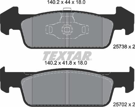 Textar 2573801 - Kit pastiglie freno, Freno a disco autozon.pro