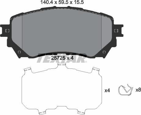 Textar 2572501 - Kit pastiglie freno, Freno a disco autozon.pro