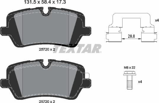 Textar 2572001 - Kit pastiglie freno, Freno a disco autozon.pro