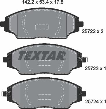 Textar 2572201 - Kit pastiglie freno, Freno a disco autozon.pro