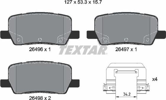 Textar 2649601 - Kit pastiglie freno, Freno a disco autozon.pro