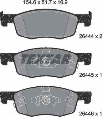 Textar 2644401 - Kit pastiglie freno, Freno a disco autozon.pro