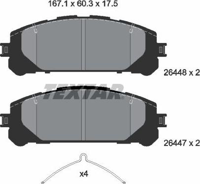 Textar 2644801 - Kit pastiglie freno, Freno a disco autozon.pro