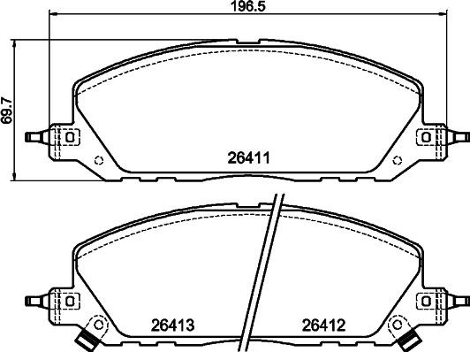 Textar 2641101 - Kit pastiglie freno, Freno a disco autozon.pro