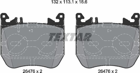 Textar 2647601 - Kit pastiglie freno, Freno a disco autozon.pro