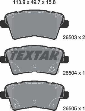 Textar 2650301 - Kit pastiglie freno, Freno a disco autozon.pro