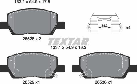 Textar 2652801 - Kit pastiglie freno, Freno a disco autozon.pro