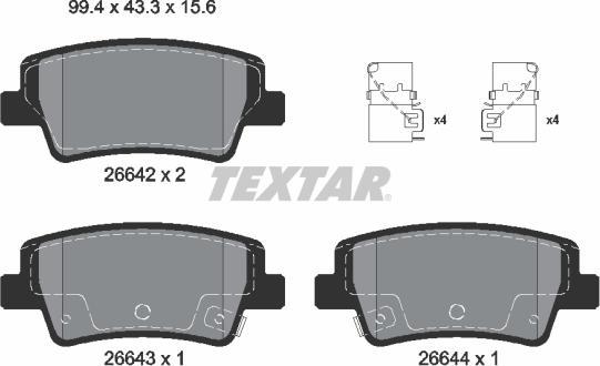 Textar 2664201 - Kit pastiglie freno, Freno a disco autozon.pro