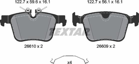 Textar 2661001 - Kit pastiglie freno, Freno a disco autozon.pro