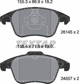 Textar 2614501 - Kit pastiglie freno, Freno a disco autozon.pro