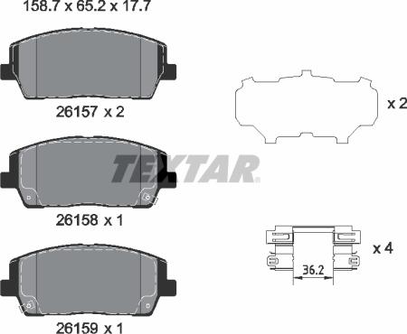 Textar 2615701 - Kit pastiglie freno, Freno a disco autozon.pro