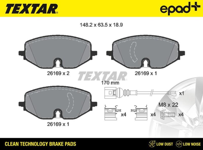 Textar 2616901CP - Kit pastiglie freno, Freno a disco autozon.pro