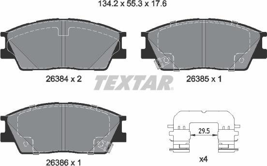 Textar 2638401 - Kit pastiglie freno, Freno a disco autozon.pro