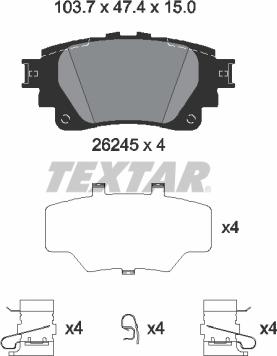 Textar 2624501 - Kit pastiglie freno, Freno a disco autozon.pro