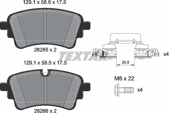 Textar 2626501 - Kit pastiglie freno, Freno a disco autozon.pro