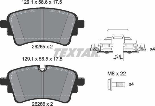 Textar 2626503 - Kit pastiglie freno, Freno a disco autozon.pro