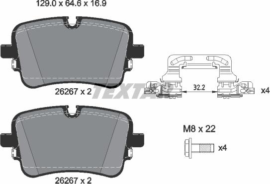 Textar 2626701 - Kit pastiglie freno, Freno a disco autozon.pro