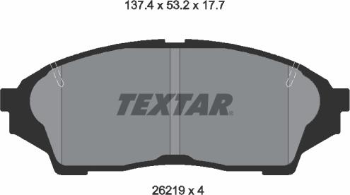 Textar 2621901 - Kit pastiglie freno, Freno a disco autozon.pro