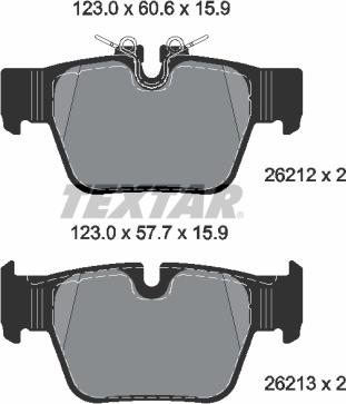 Textar 2621201 - Kit pastiglie freno, Freno a disco autozon.pro