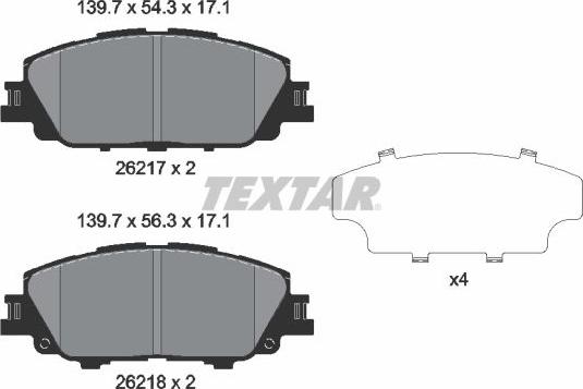 Textar 2621701 - Kit pastiglie freno, Freno a disco autozon.pro