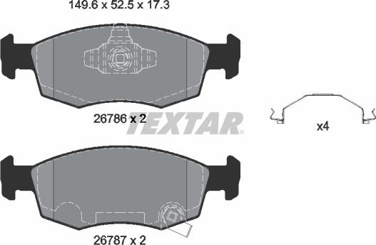 Textar 2678601 - Kit pastiglie freno, Freno a disco autozon.pro