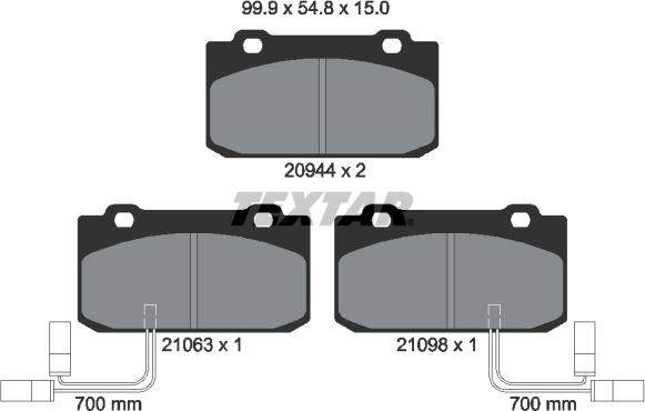 Textar 2094402 - Kit pastiglie freno, Freno a disco autozon.pro