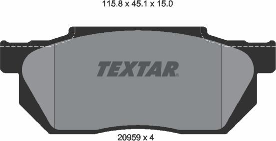 Textar 2095901 - Kit pastiglie freno, Freno a disco autozon.pro