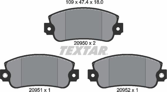 Textar 2095006 - Kit pastiglie freno, Freno a disco autozon.pro