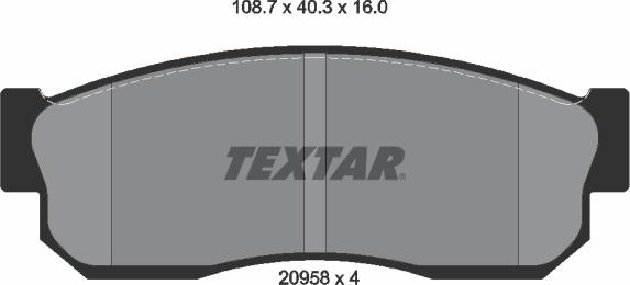 Textar 2095802 - Kit pastiglie freno, Freno a disco autozon.pro