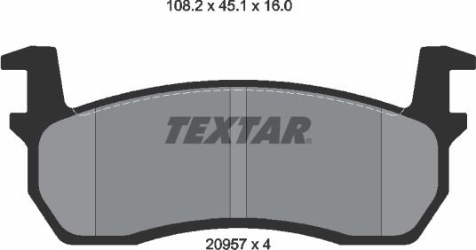 Textar 2095701 - Kit pastiglie freno, Freno a disco autozon.pro